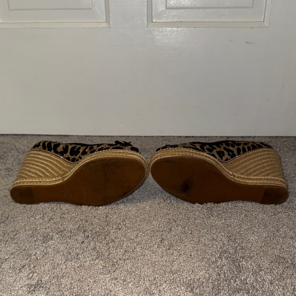Tory Burch Jackie Peep-Toe Leopard Print Wedge Espadrilles - Picture 6 of 6